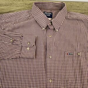 Wrangler Classic Button-Up Shirt Men's 2XL Purple Checks Long Sleeve XXL